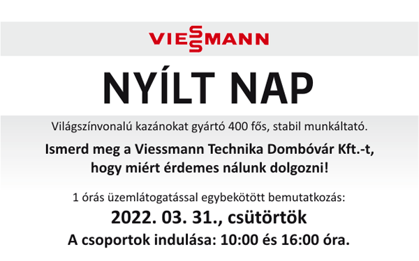 Nyílt nap a Viessmann Technika Dombóvár Kft.-nél